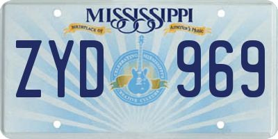 MS license plate ZYD969