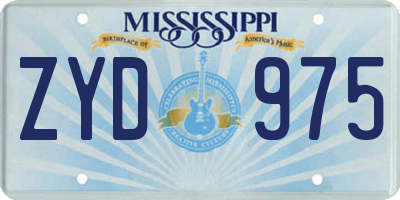 MS license plate ZYD975