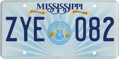 MS license plate ZYE082