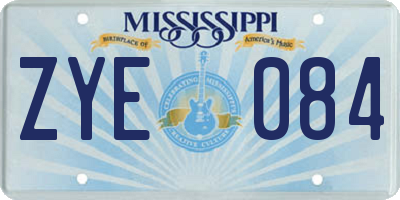 MS license plate ZYE084