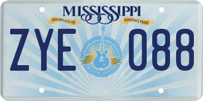 MS license plate ZYE088