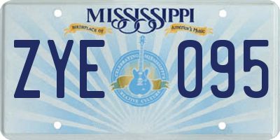 MS license plate ZYE095