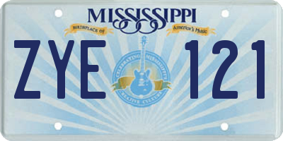 MS license plate ZYE121