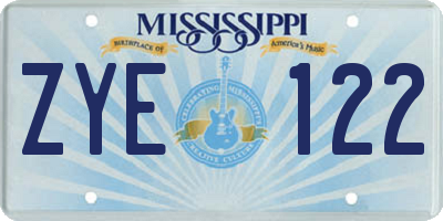 MS license plate ZYE122