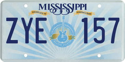 MS license plate ZYE157