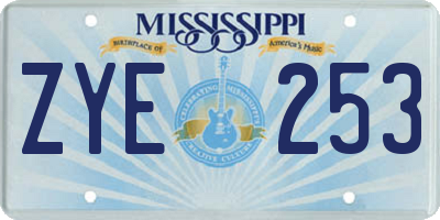 MS license plate ZYE253