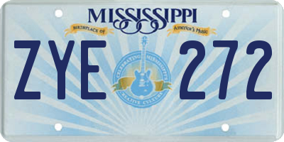 MS license plate ZYE272