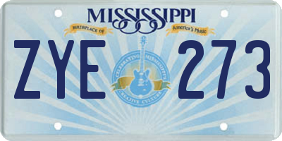 MS license plate ZYE273