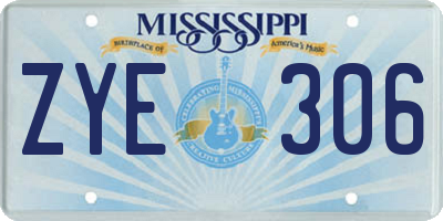 MS license plate ZYE306