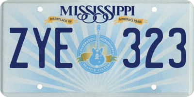 MS license plate ZYE323