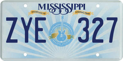 MS license plate ZYE327
