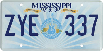 MS license plate ZYE337