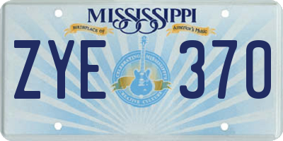 MS license plate ZYE370