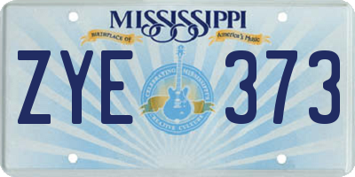 MS license plate ZYE373