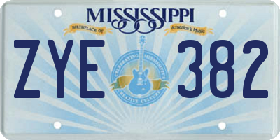 MS license plate ZYE382