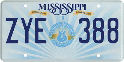 MS license plate ZYE388
