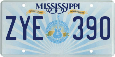 MS license plate ZYE390