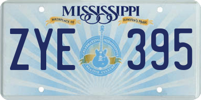 MS license plate ZYE395