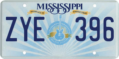 MS license plate ZYE396