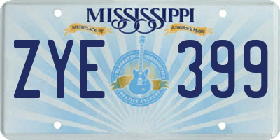 MS license plate ZYE399