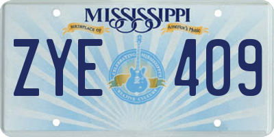 MS license plate ZYE409