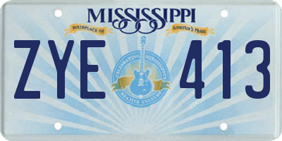 MS license plate ZYE413
