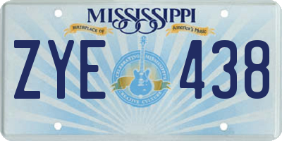 MS license plate ZYE438