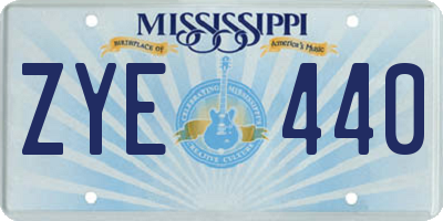 MS license plate ZYE440