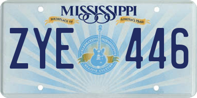 MS license plate ZYE446