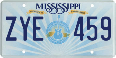 MS license plate ZYE459