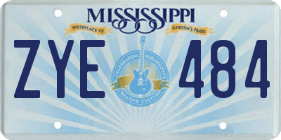MS license plate ZYE484