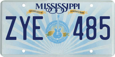 MS license plate ZYE485