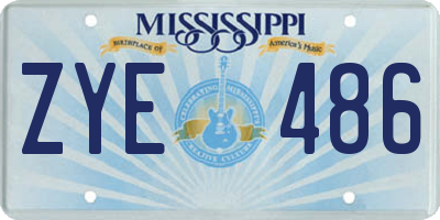 MS license plate ZYE486