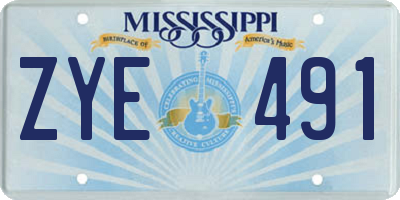 MS license plate ZYE491