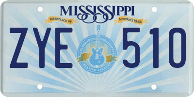 MS license plate ZYE510