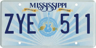 MS license plate ZYE511