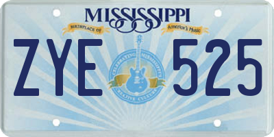 MS license plate ZYE525