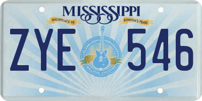 MS license plate ZYE546