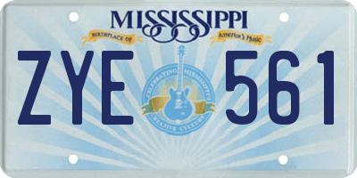 MS license plate ZYE561