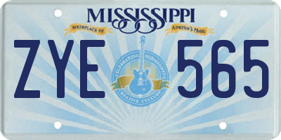 MS license plate ZYE565