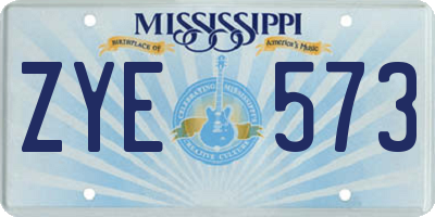 MS license plate ZYE573