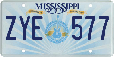 MS license plate ZYE577