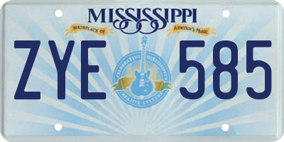 MS license plate ZYE585