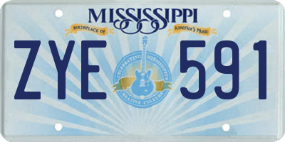MS license plate ZYE591