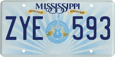 MS license plate ZYE593