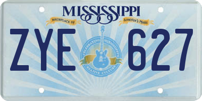MS license plate ZYE627