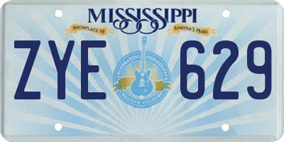 MS license plate ZYE629