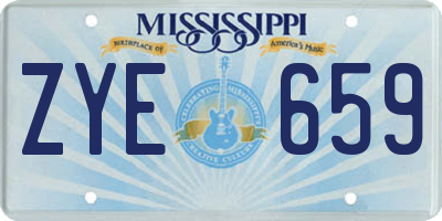 MS license plate ZYE659