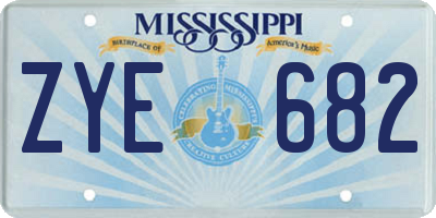 MS license plate ZYE682