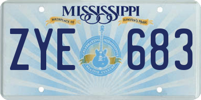 MS license plate ZYE683